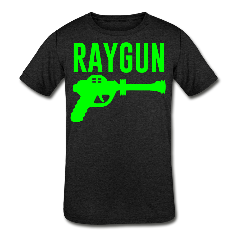 RAYGUN Single Gun Neon Green Youth Tri-Blend T-Shirt - heather black