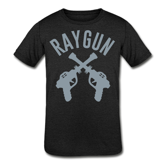 RAYGUN Double Guns Silver Youth Tri-Blend T-Shirt - heather black