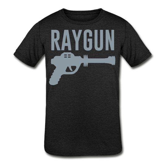 RAYGUN Single Gun Silver Youth Tri-Blend T-Shirt - heather black