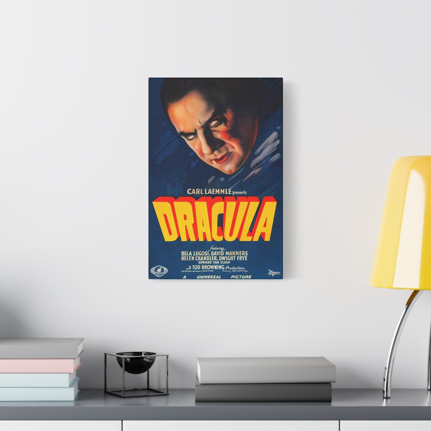 Retro Movie Classic Horror Dracula Poster Art Canvas, Stretched, 1.25" Thick - FREE SHIPPING