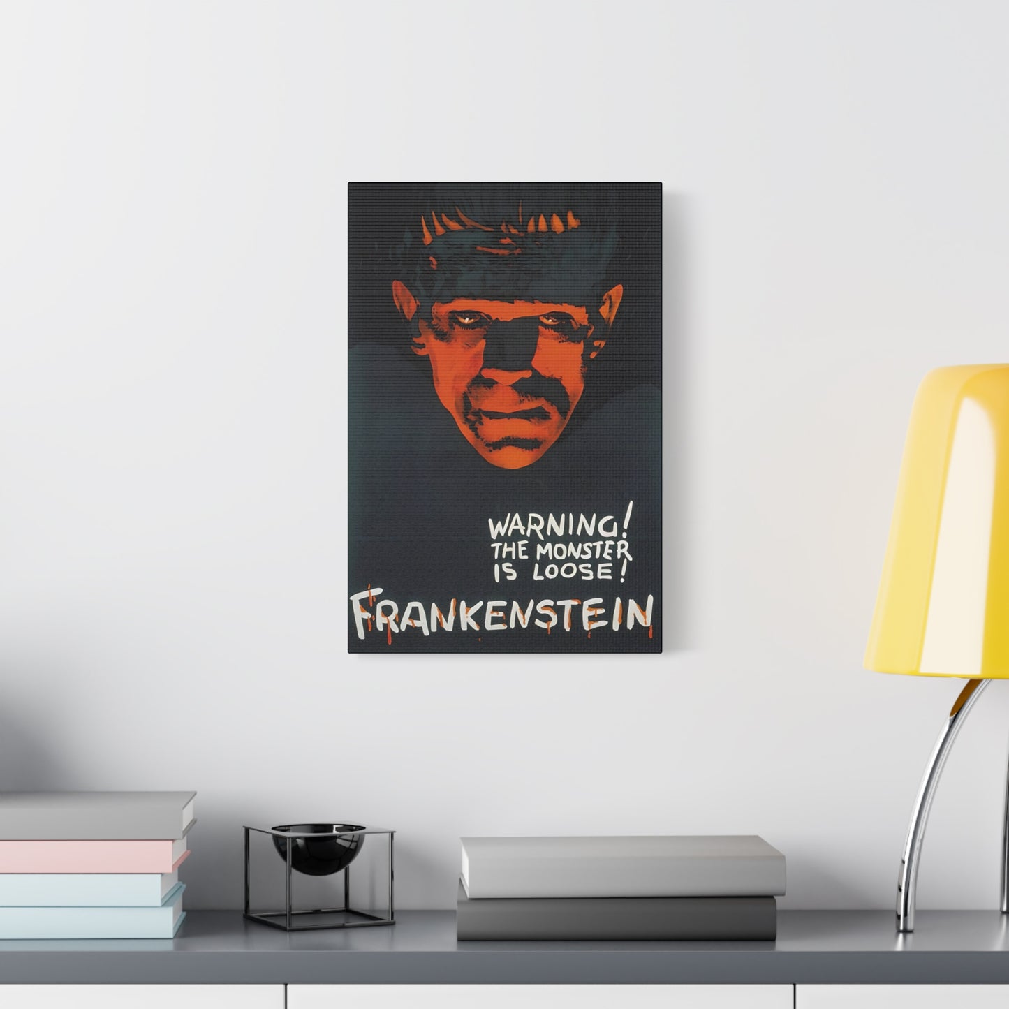 Retro Movie Classic Horror Frankenstein Poster Art Canvas, Stretched, 1.25" Thick - FREE SHIPPING