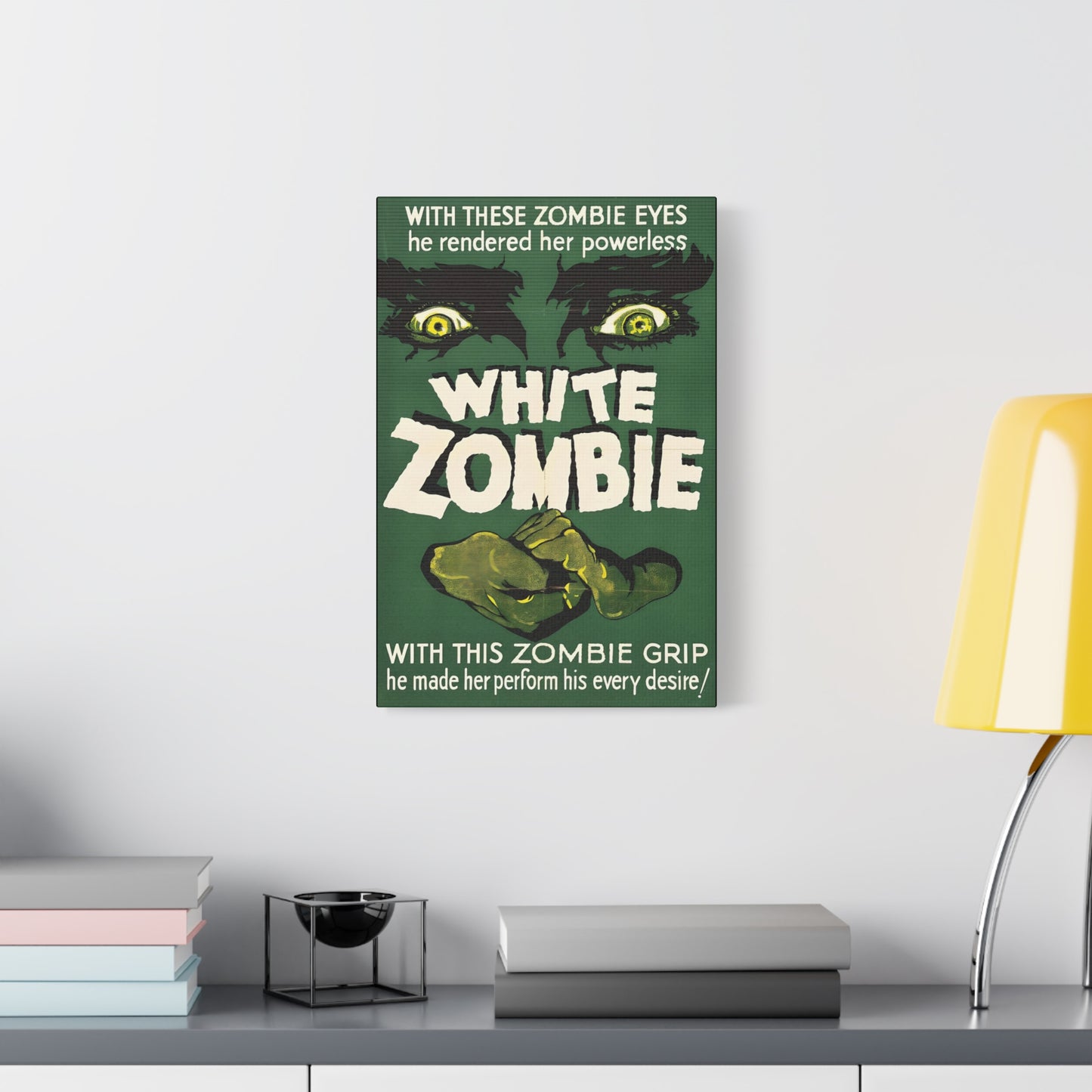 Retro Movie Classic Horror White Zombie Poster Art Canvas, Stretched, 1.25" Thick - FREE SHIPPING