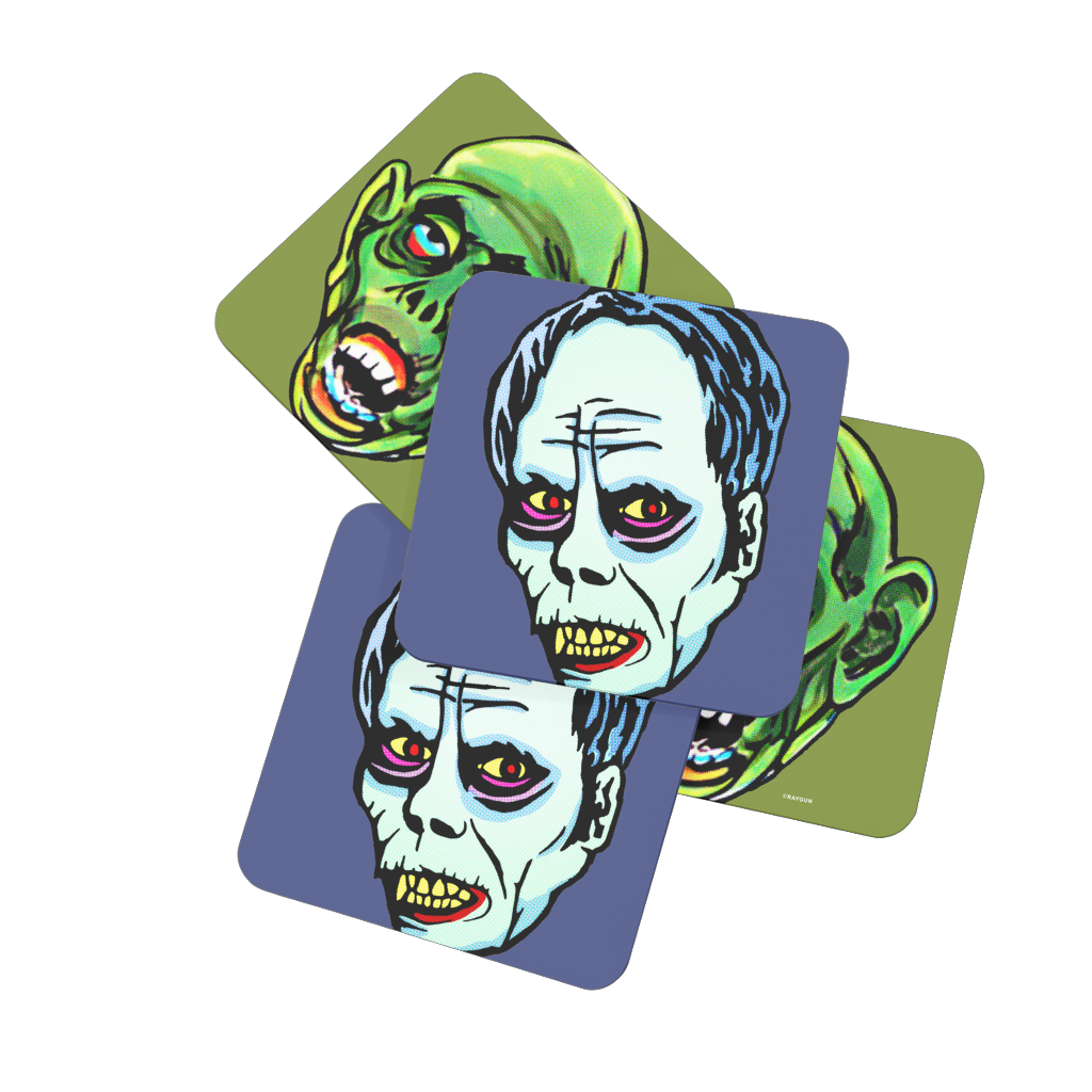 RAYGUN Ghoul vs. Phantom Hardboard Coaster Set of 4