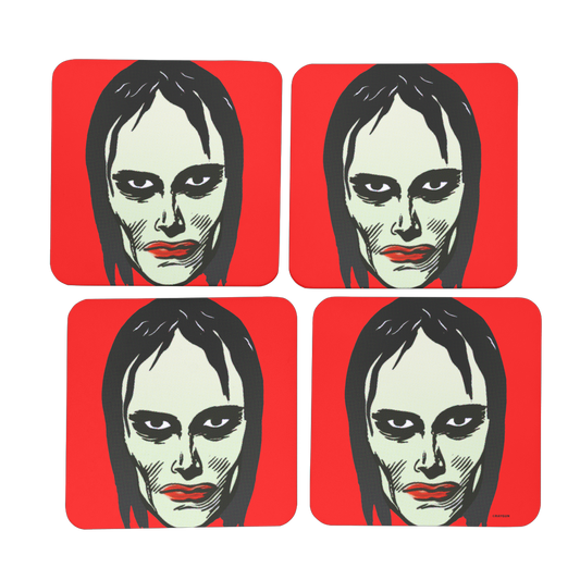 RAYGUN Female Vampire Hardboard Coaster Set of 4