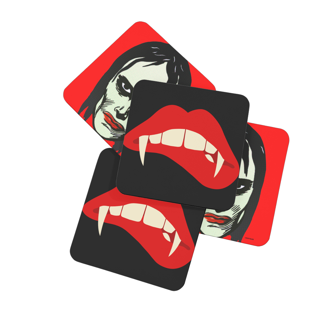 RAYGUN Vampires Bite Hardboard Coaster Set of 4