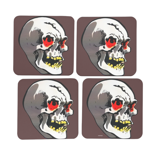RAYGUN Skull Hardboard Coaster Set of 4