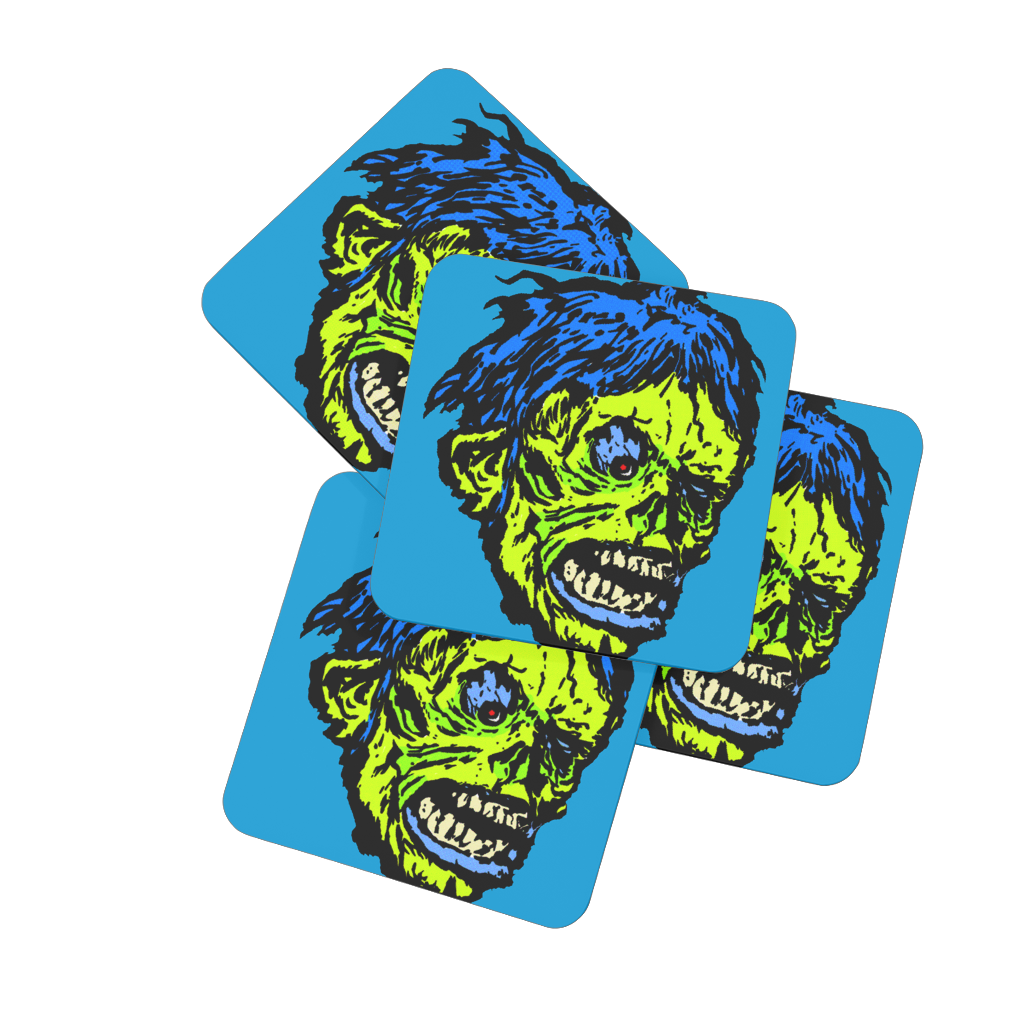 RAYGUN Shock Monster Hardboard Coaster Set of 4