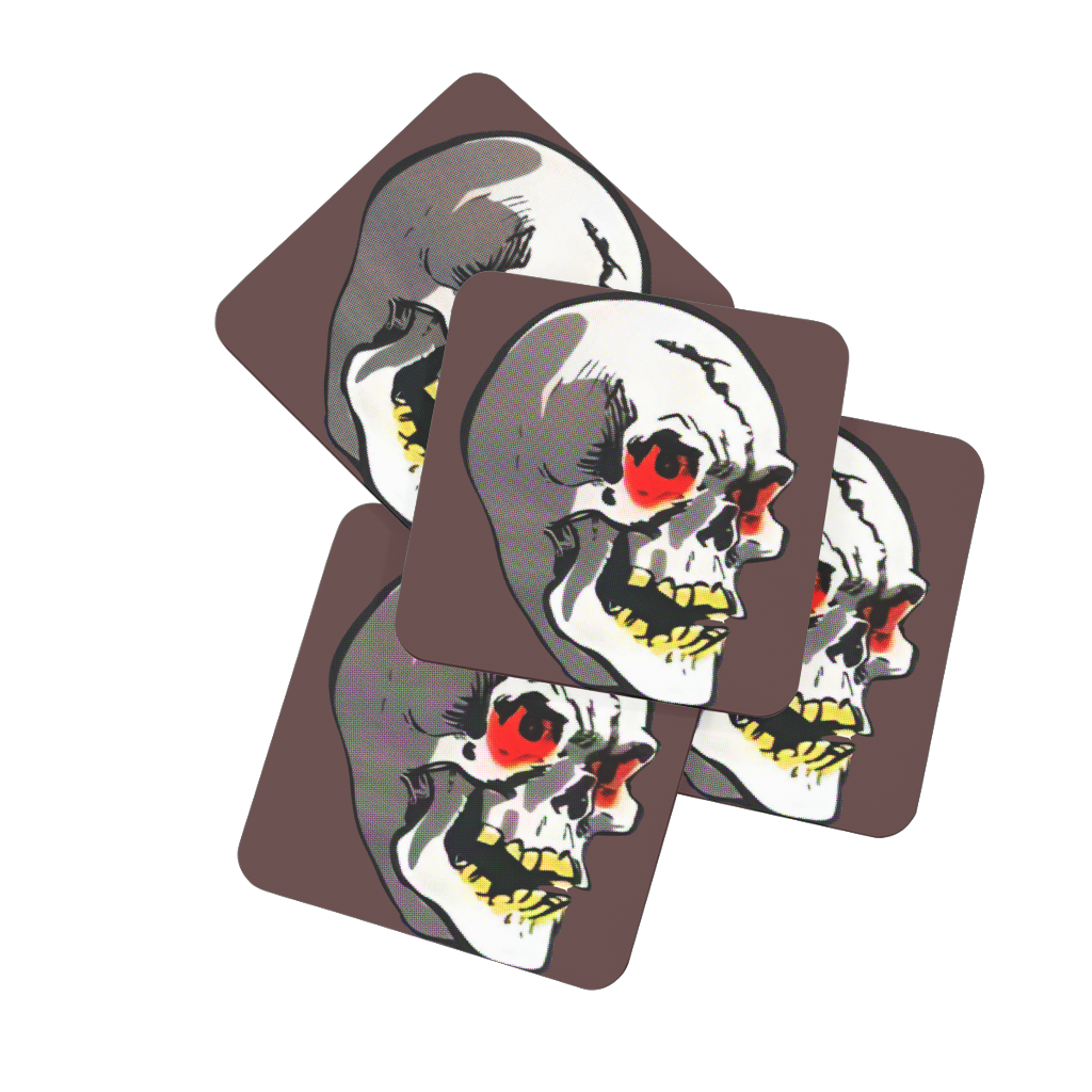 RAYGUN Skull Hardboard Coaster Set of 4