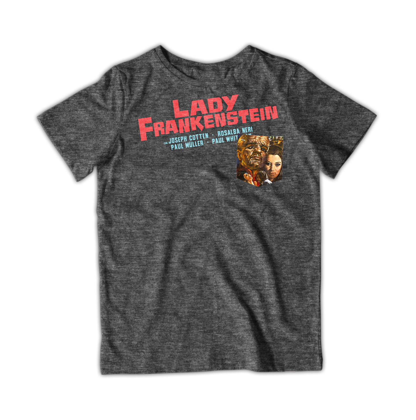 Raygun Lady Frankenstein Pocket T-Shirt Xs / Heather Graphite Tshirts