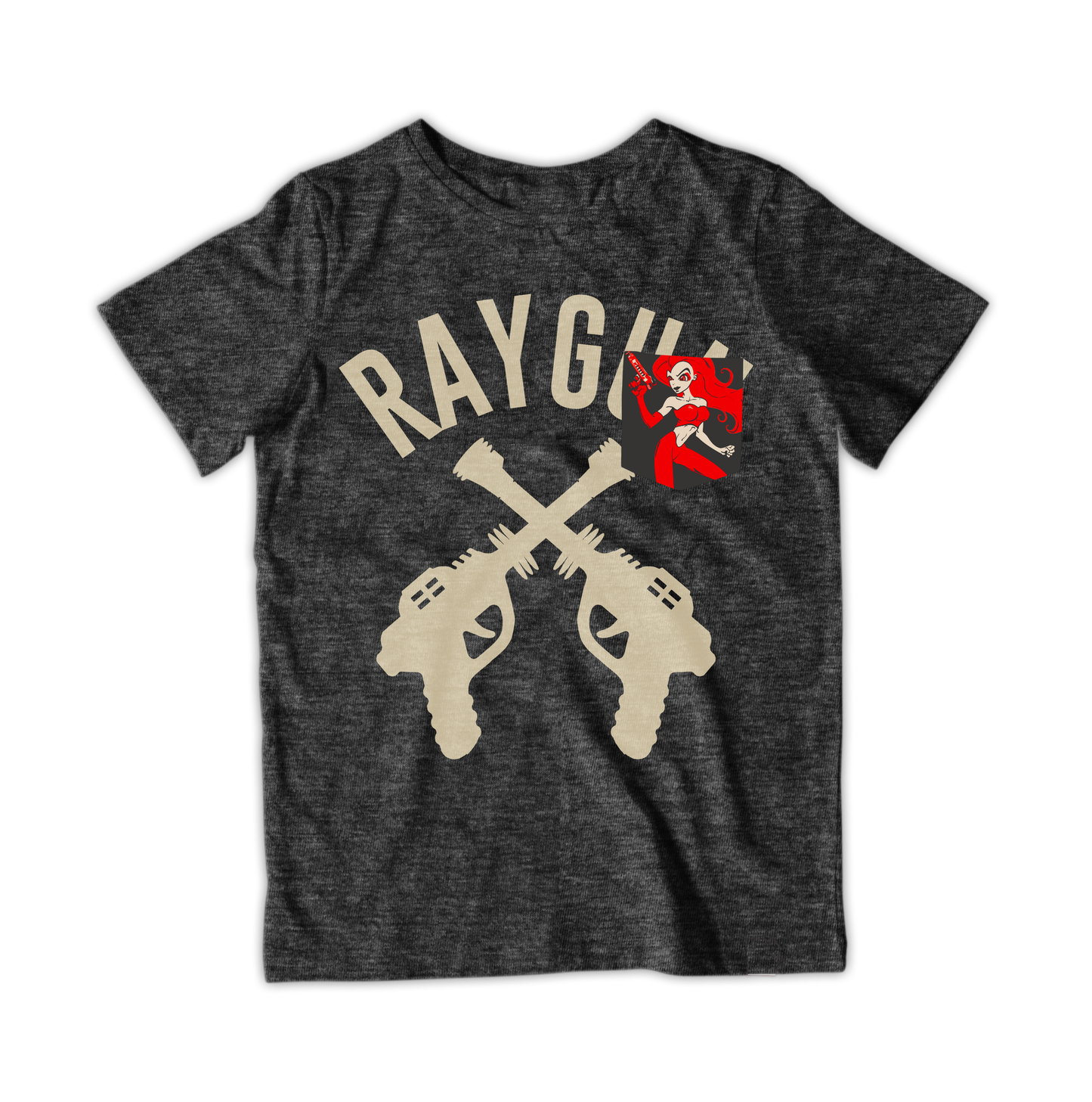 RAYGUN Double Guns RayGun Girl Heather Blend Pocket T-Shirt