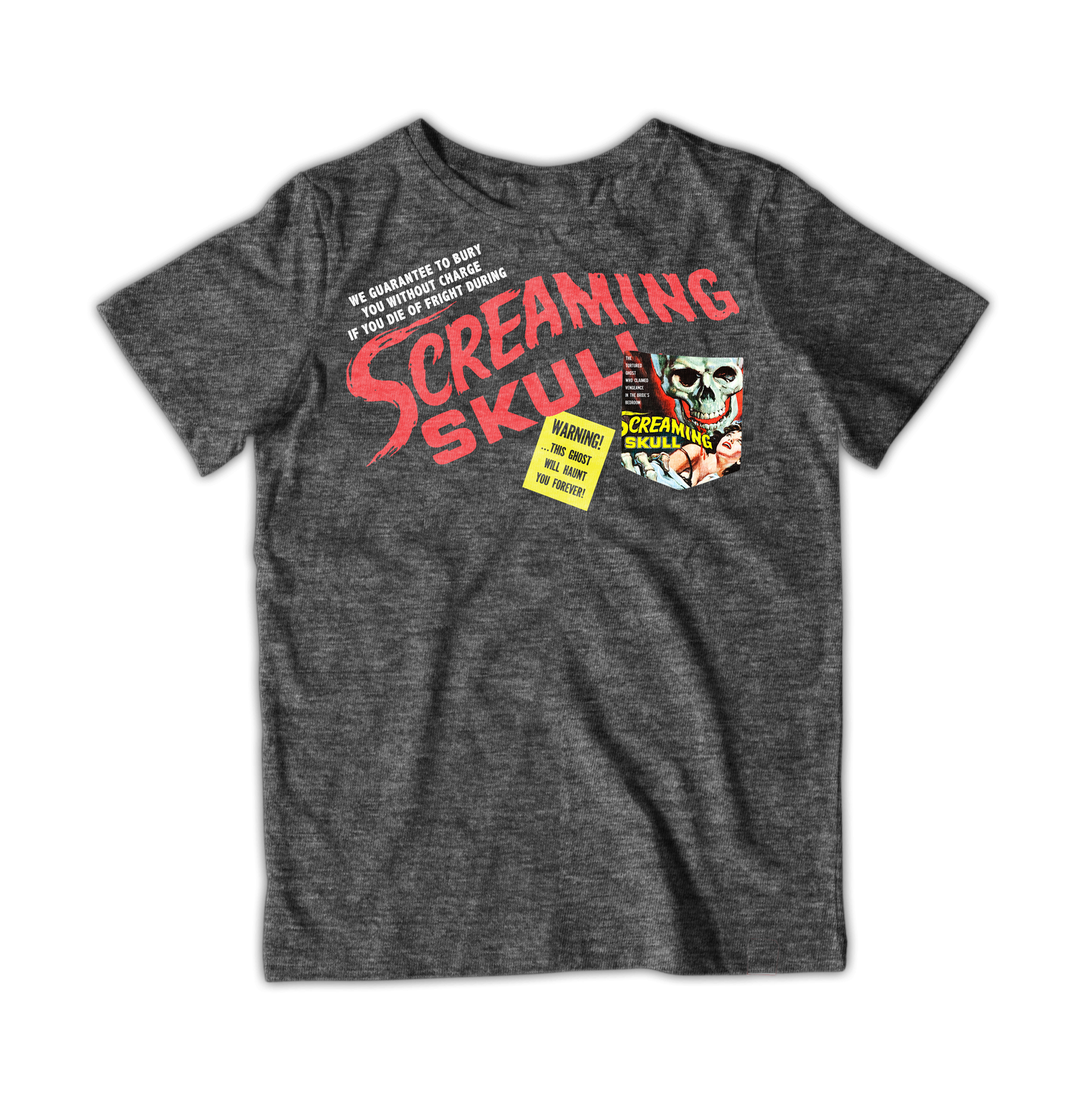 Raygun Screaming Skull Pocket T-Shirt Xs / Heather Graphite Tshirts