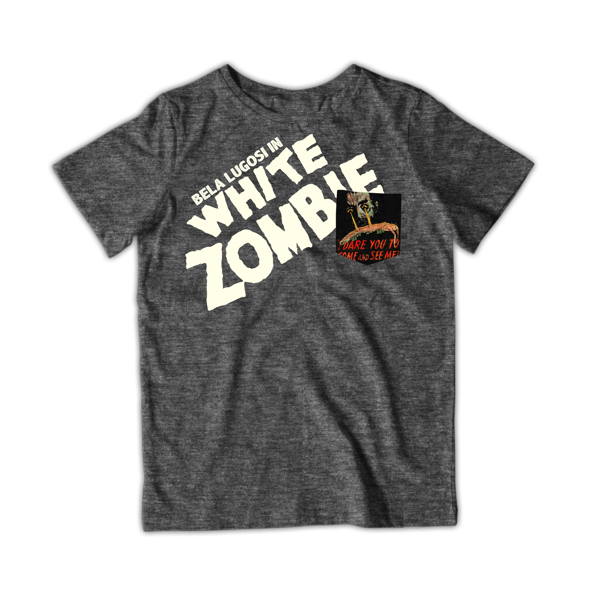 Raygun White Zombie Pocket T-Shirt Xs / Heather Graphite Tshirts