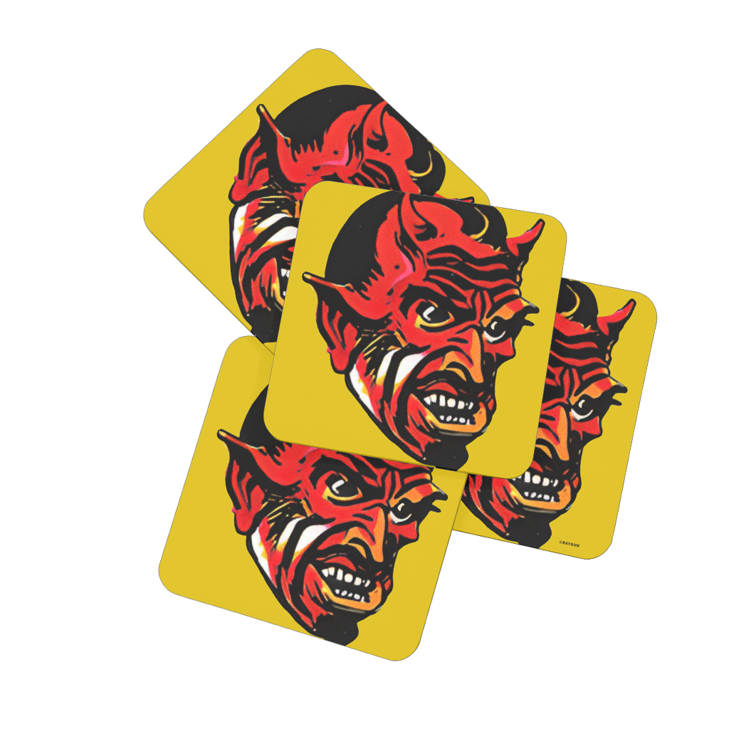 RAYGUN Devil Hardboard Coaster Set of 4