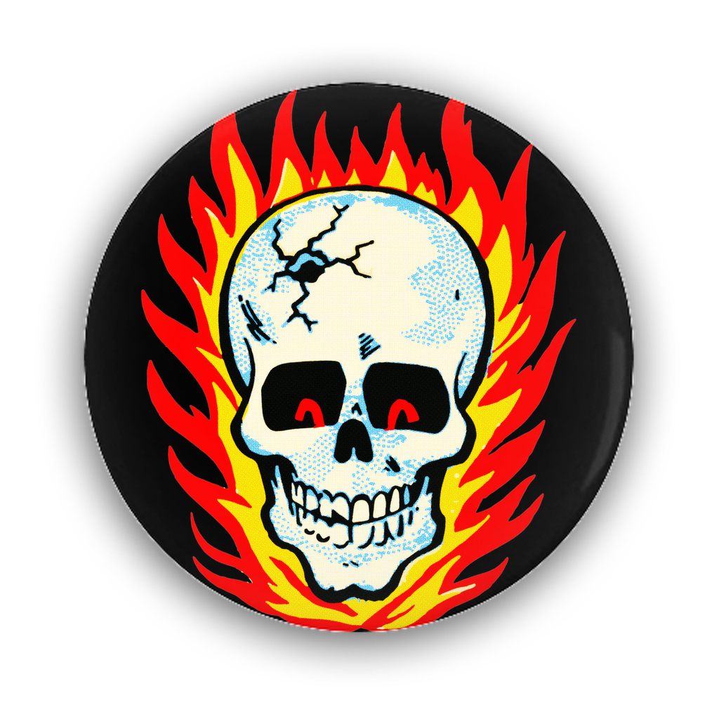 RAYGUN Hot Head Skull Pin-Back Buttons