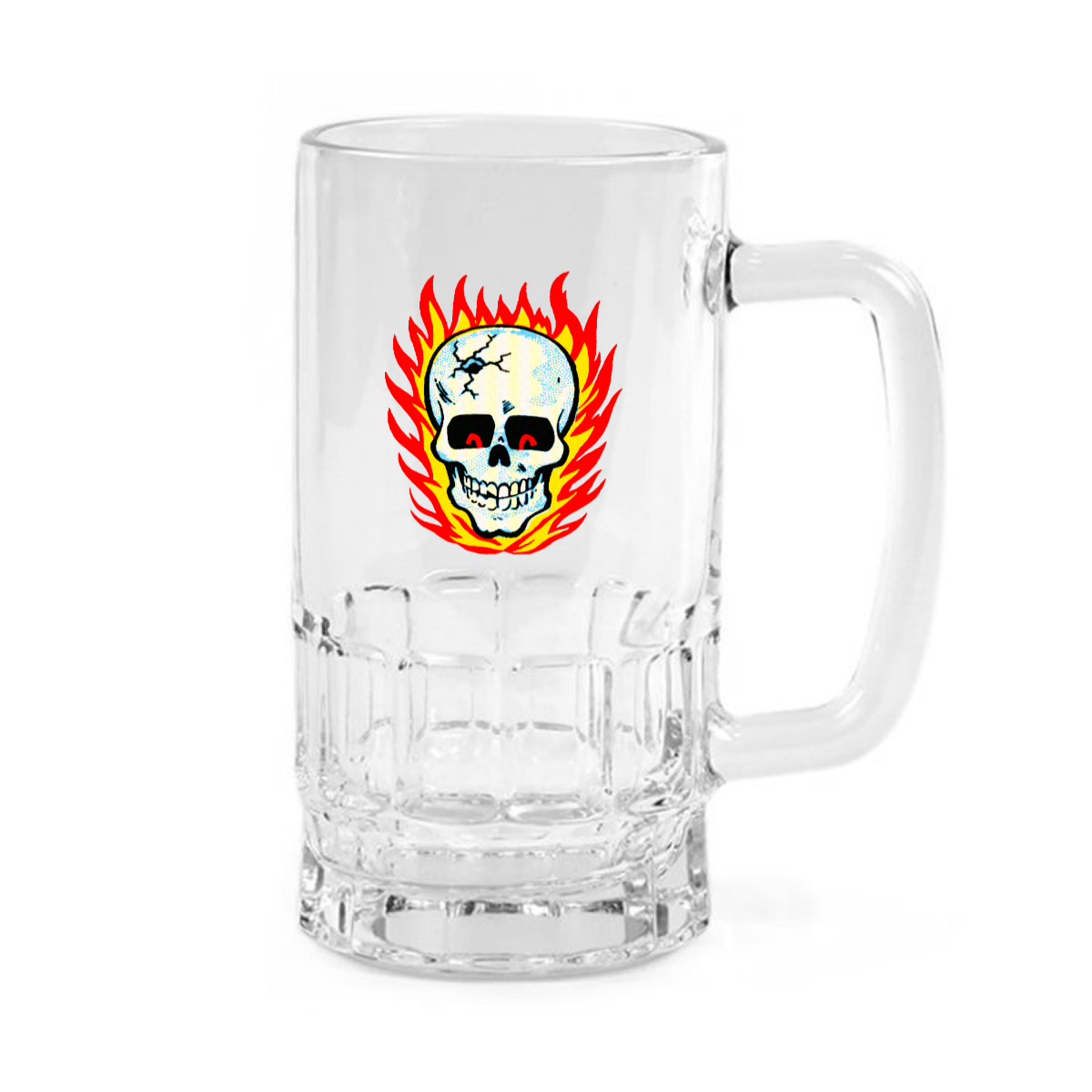 RAYGUN Hot Head Skull Glass Beer Mug
