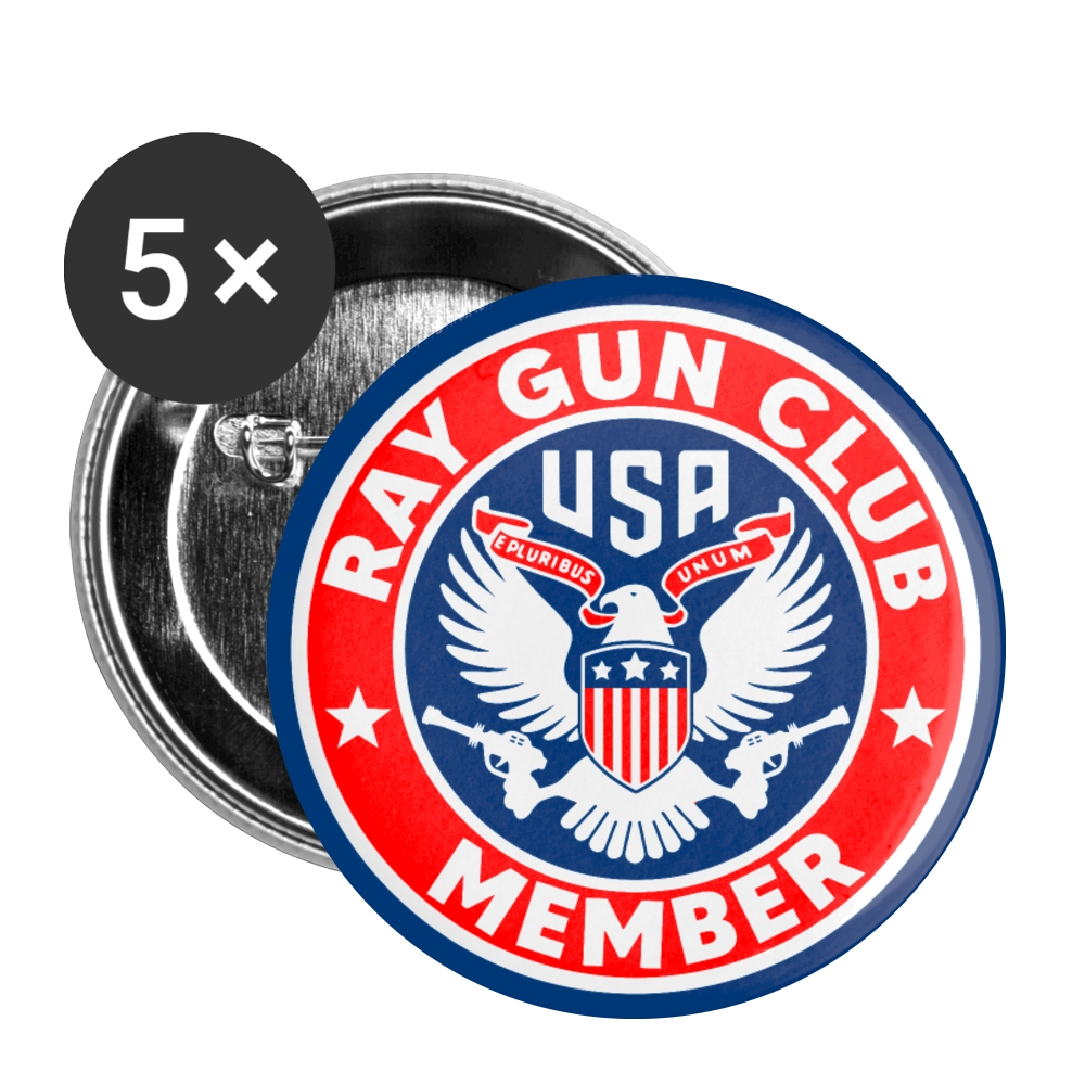 RAYGUN Club Buttons small 1'' (5-pack) - white