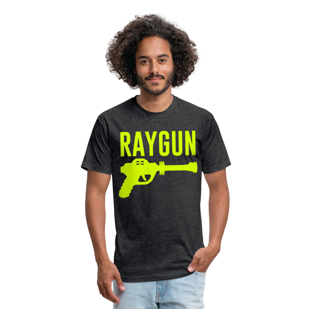 RAYGUN Single Gun Neon Yellow T-Shirt - heather black