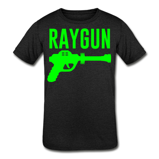RAYGUN Single Gun Neon Green Youth Tri-Blend T-Shirt - heather black