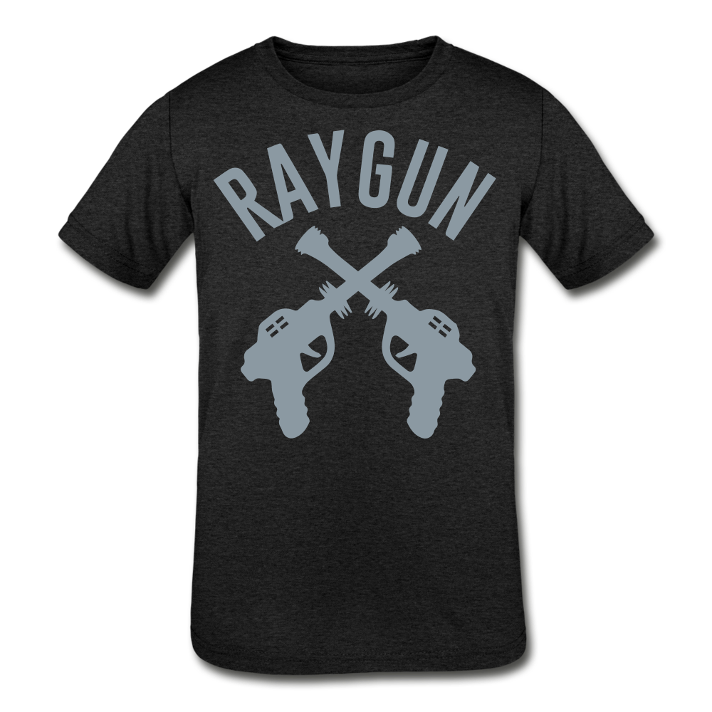 RAYGUN Double Guns Silver Youth Tri-Blend T-Shirt - heather black