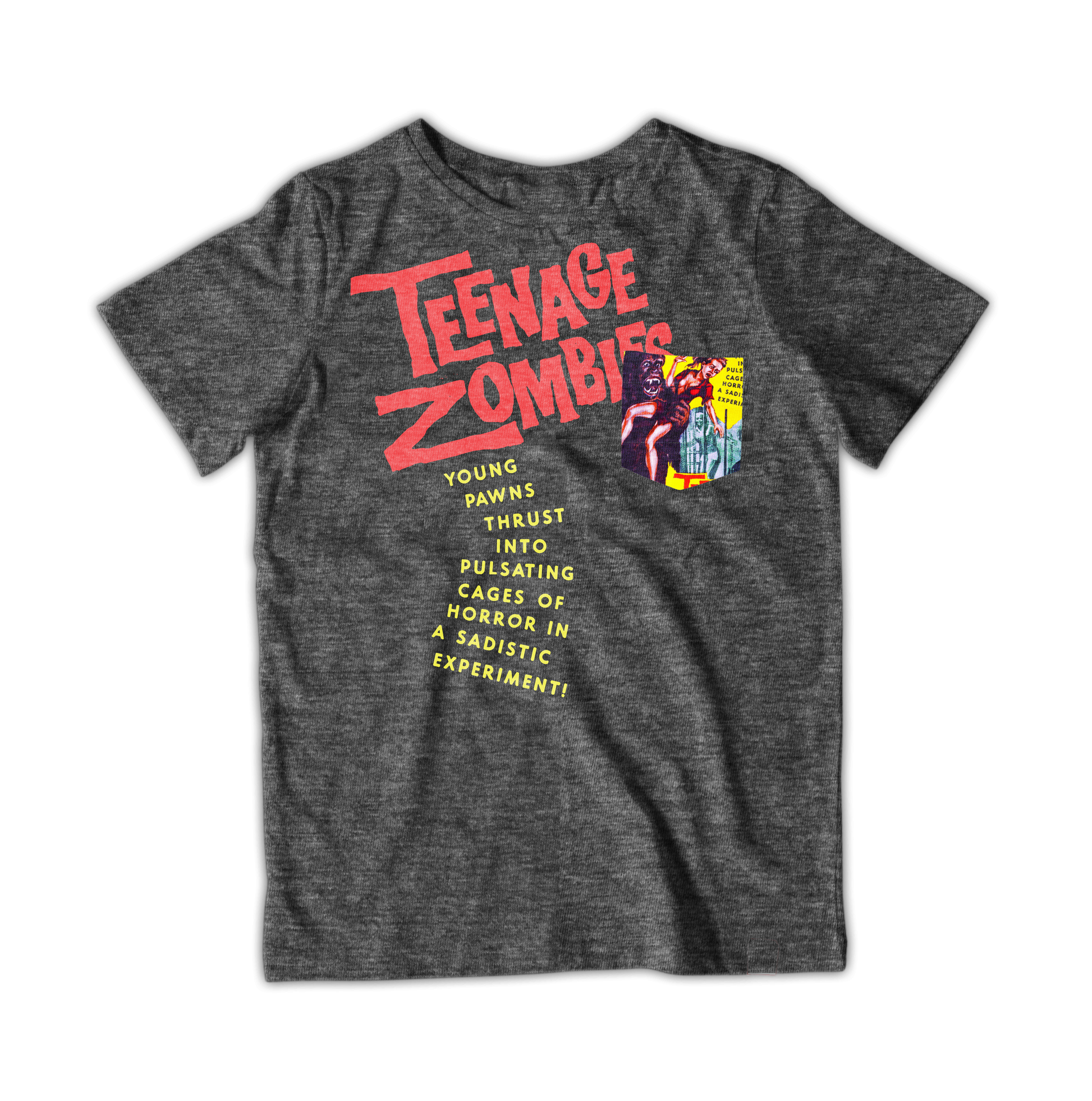 Raygun Teenage Zombies Pocket T-Shirt Xs / Heather Graphite Tshirts
