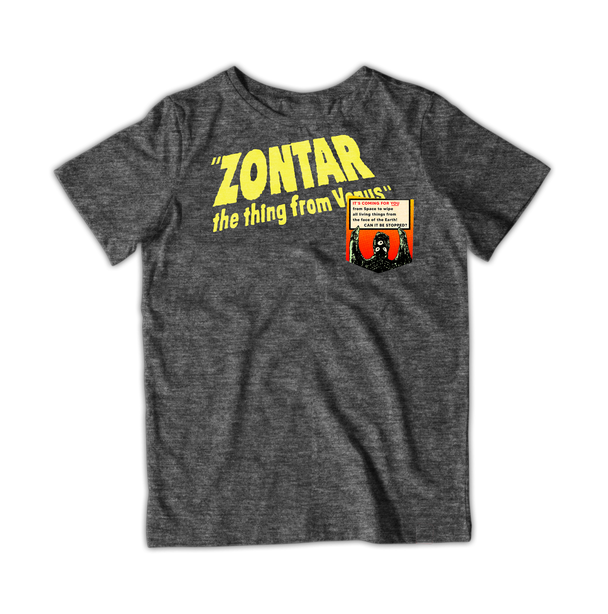 Raygun Zontar The Thing From Venus Pocket T-Shirt Xs / Heather Graphite Tshirts